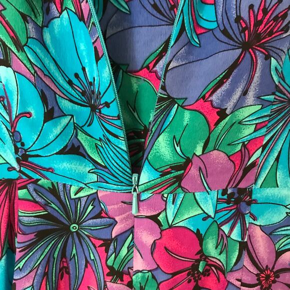 Vintage Spenser Jeremy Faux Wrap Dress 100% Silk Y2K Size 4 Floral Lined NWT - Picture 13 of 14